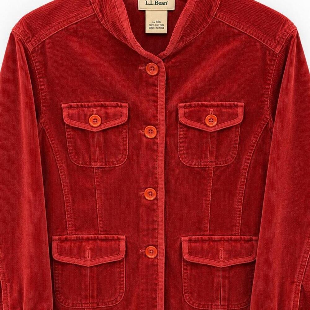 Classic ll bean red corduroy field jacket - XL